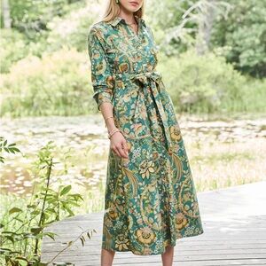 Spartina 449 Green Floral Maxi Dress